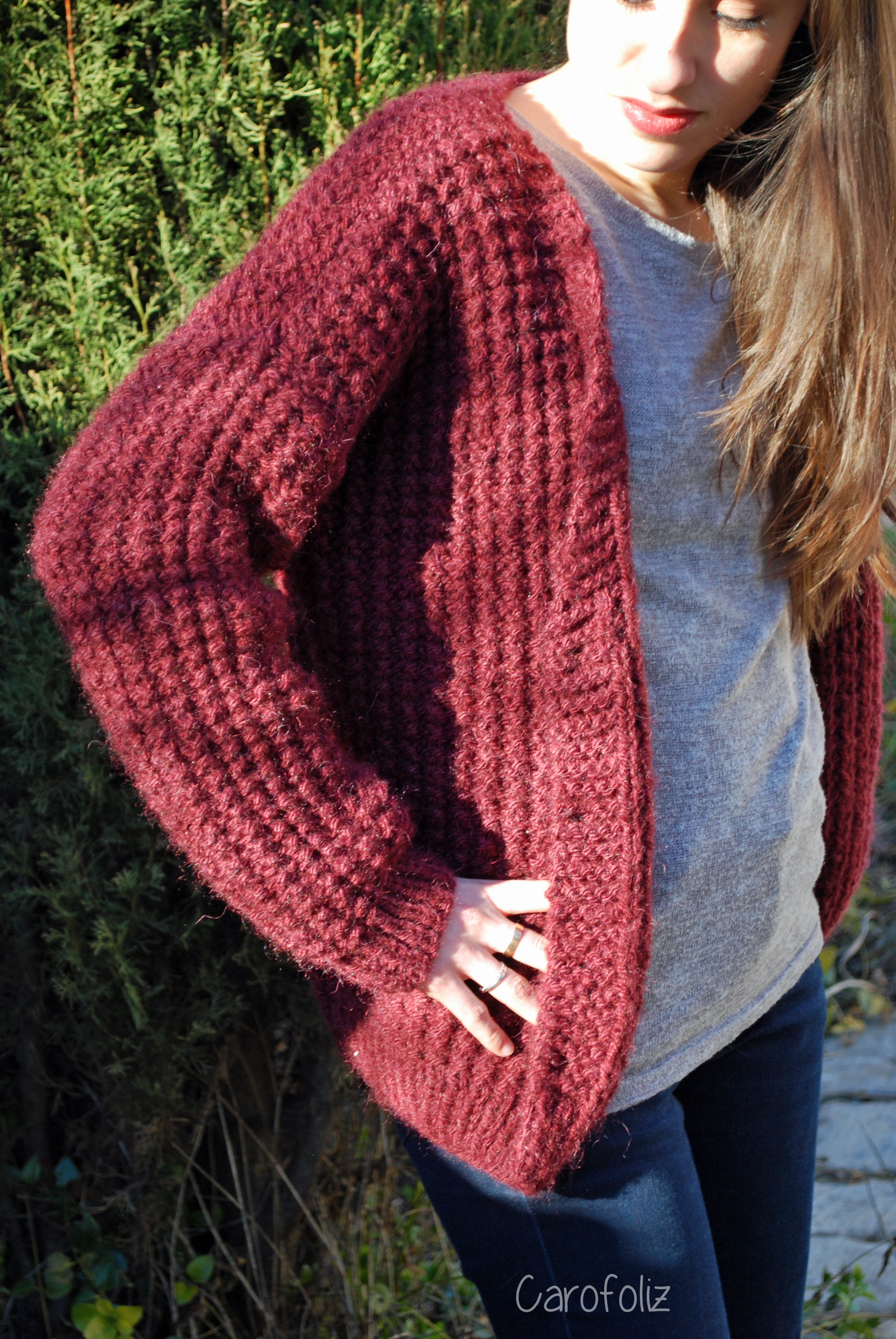 modele tricot gilet femme grosse laine