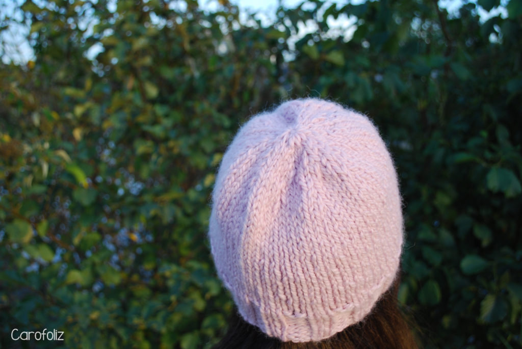 bonnet rose au tricot