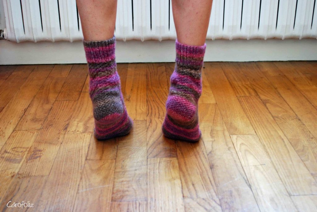 chaussettes au tricot
