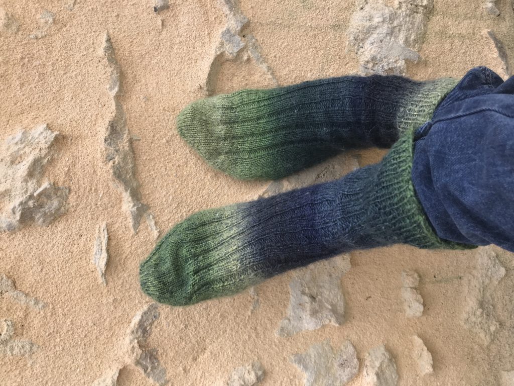 chaussette au tricot