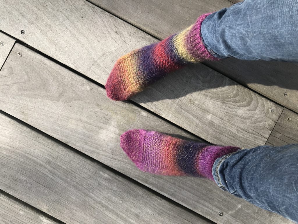 chaussettes au tricot