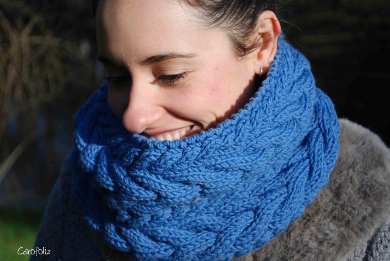 Patron gratuit | Snood à torsades au tricot | Carofoliz